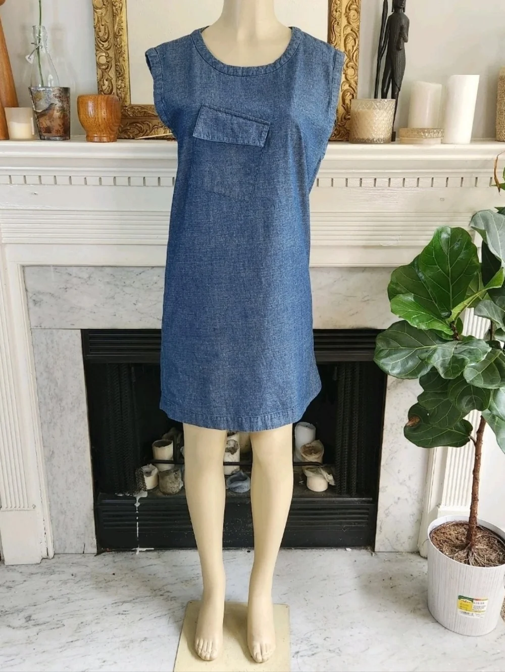 Kate Spade Saturday Denim Dress Shift Size Medium Scandanavian Clean Girl